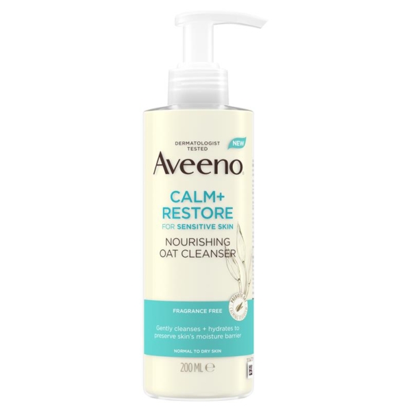 aveeno calm + restore norish oat clnsr 200ml