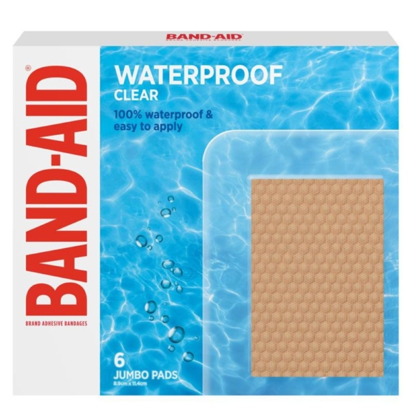 bandaid clear w/proof xl pads 6