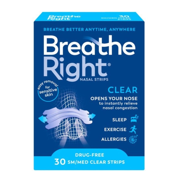 breathe right nasal strips reg clear 30