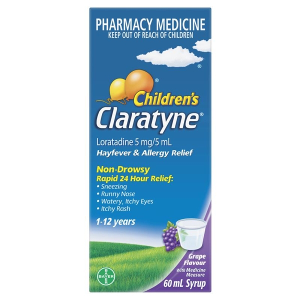 claratyne child syrup grape 60ml