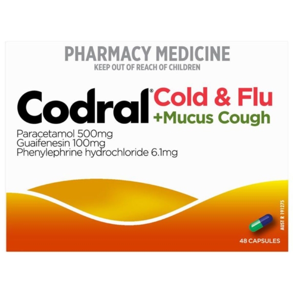 codral cold flu mucus cough cap 48