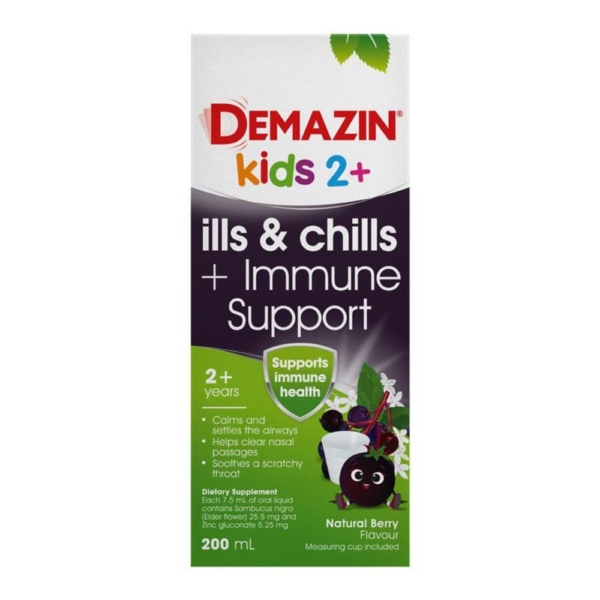 demazin kids 2+ ills + chills 200ml