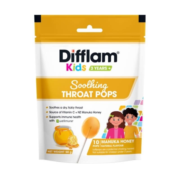 difflam kids throat pops manuka 10