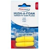 ear plugs hushfoam tap surg 2pr lge