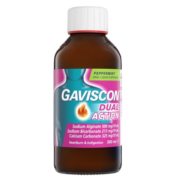gaviscon dual action liq p/mint 500ml
