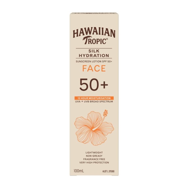 hawaiian tropic silk hyd face f/f spf50+ 100ml
