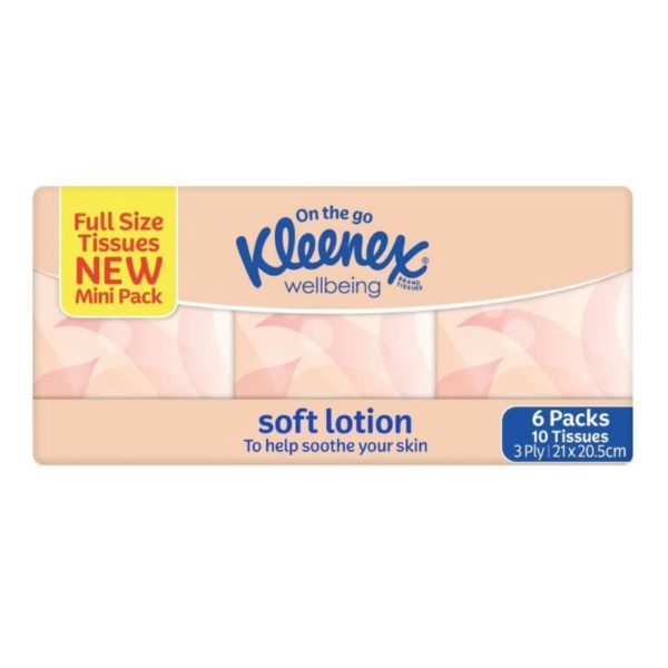 kleenex tiss pocket pack soft lotion 6