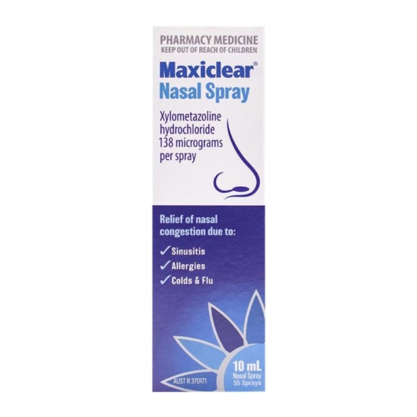 maxiclear xylometazoline nasal spry 1mg/ml 10ml