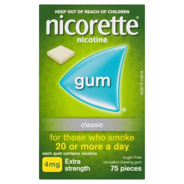 nicorette gum classic 4mg 75