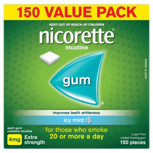 nicorette gum icy mint 4mg 150