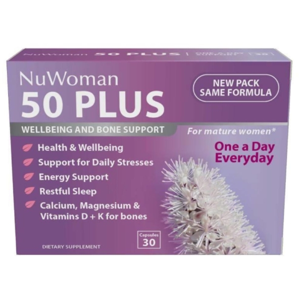 nuwoman 50+ wellbeing + bone supp caps 30
