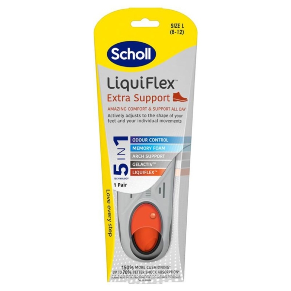 scholl liquiflex extra supp insole lge