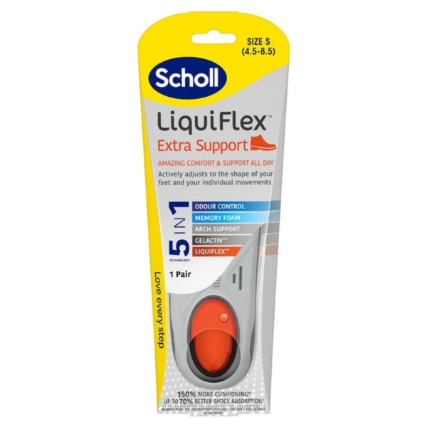 scholl liquiflex extra supp insole sml