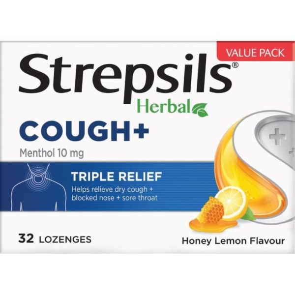 strepsils loz herbal cough honey lemon 32