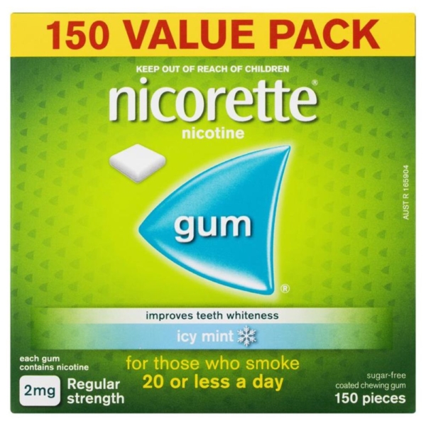 nicorette gum icy mint 2mg 150